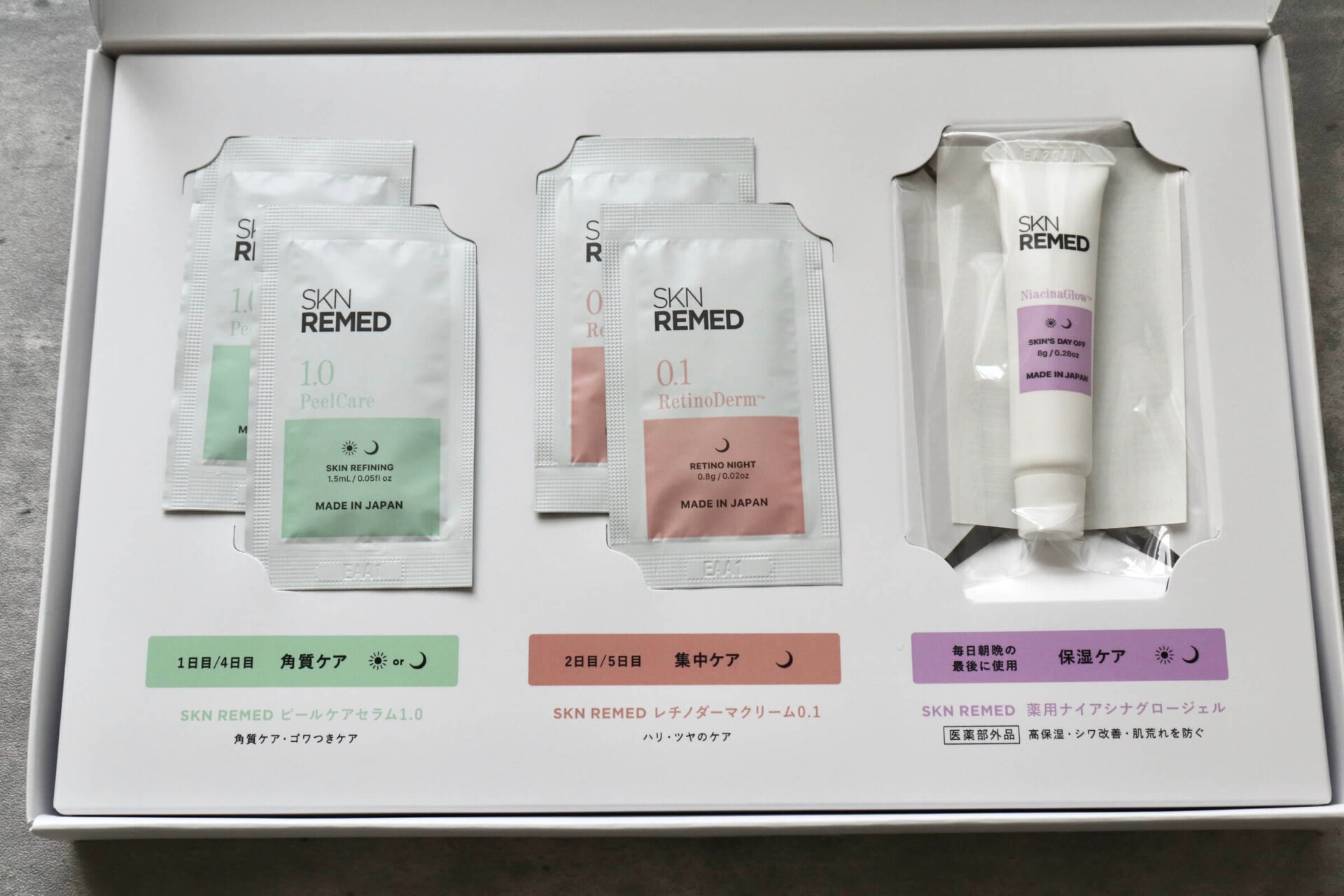 【買い切りトライアルセットがおすすめ！】SKN REMED（スキンリメド）スキンサイクルメソッド3点セットのレビューや使い方などご紹介