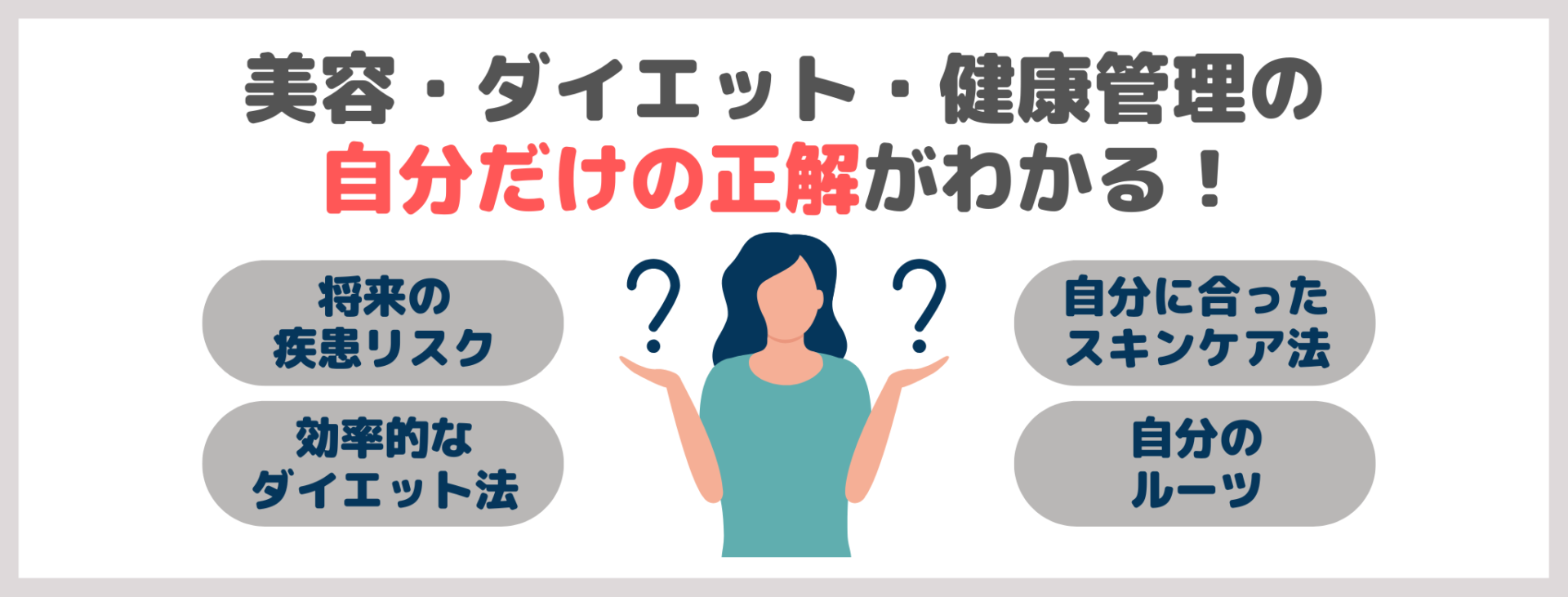 「総合遺伝子検査キット Genesis2.0 Plus」の特徴②|美容・ダイエット・健康管理の自分だけの正解がわかる!